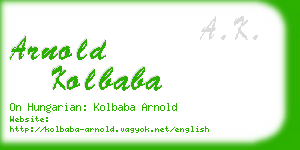 arnold kolbaba business card